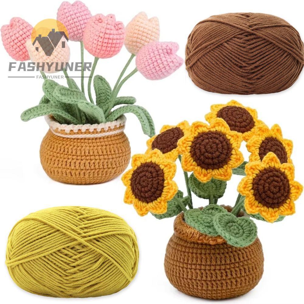 FASHYUNER Sợi Chenille, Nhuộm Màu 84m Sợi Móc, Búp Bê Làm Trọng Lượng 4ply 35g Sợi Cotton Sữa Thủ Cô