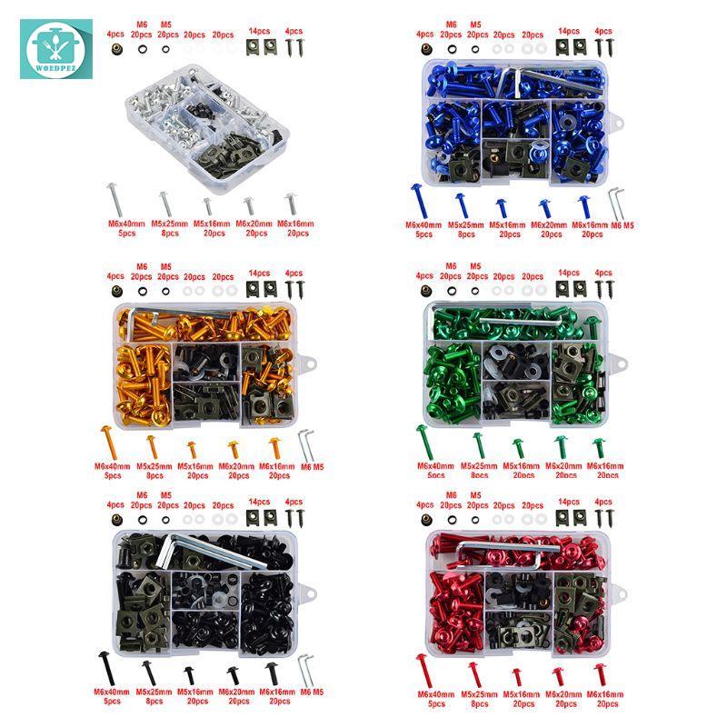 177PCS/Set M6 M5 Fairing Bolts Kit Bodywork Screws Nut For Motorcycle 6 colors
