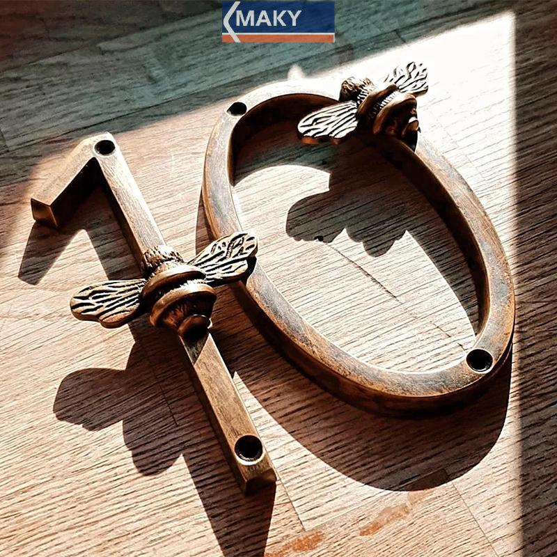 MAKY Bee House Số Ký Đồng Bee House Số Kim Loại Thủ Công Cửa Hiện Đại Ký Số Biển Hiệu Mảng Bám Số Ki