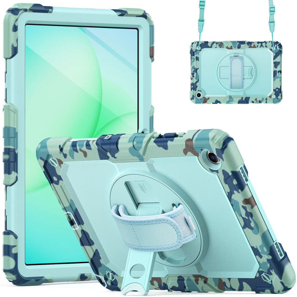 Dành cho Ốp lưng Samsung Tab A11 Plus, Ốp lưng Tab A9 Plus, có bảo vệ màn hình, Dây đeo tay, Dây đeo