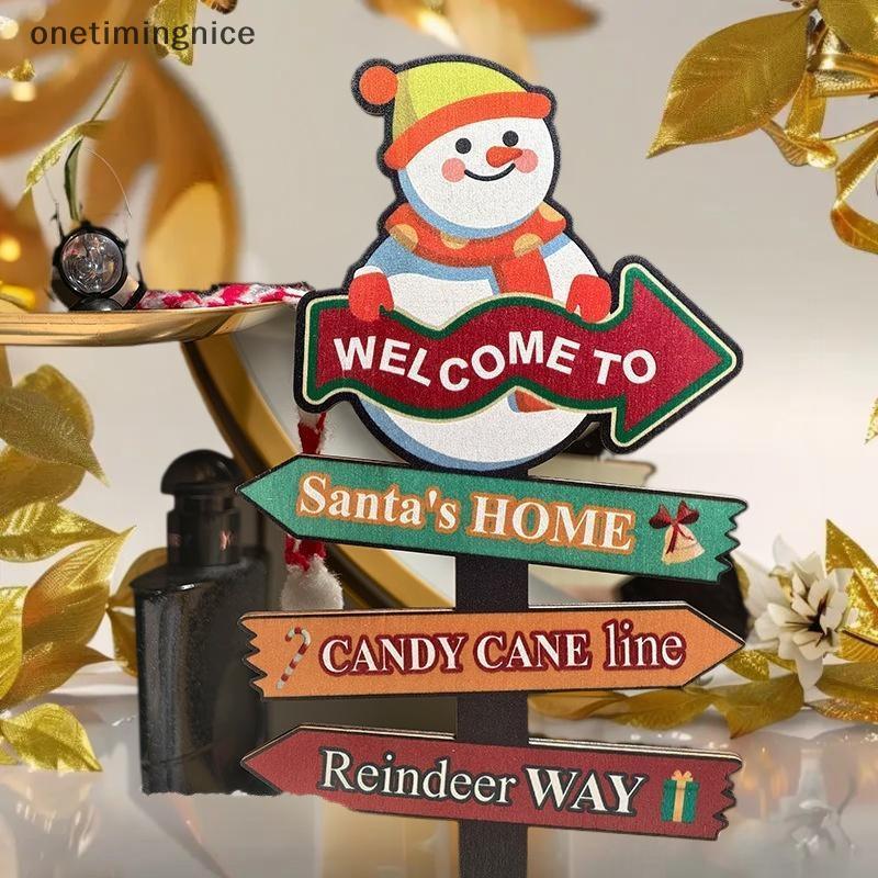 Onetimingnice Máy Tính Để Bàn Cây Giáng Sinh Ông Già Noel DIY Trang Trí Bằng Gỗ Giáng Sinh Dấu Hiệu 