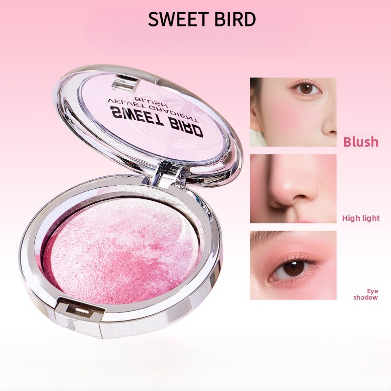 SWEET BIRD Powder Blusher High Gloss Dressing Three In One Pearl Baking Powder Baking Rouge Plate