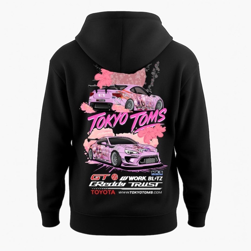 GT86 Anime Pink Drift Toyota 86 Itasa Áo có mũ trùm đầu JDM Car 1216