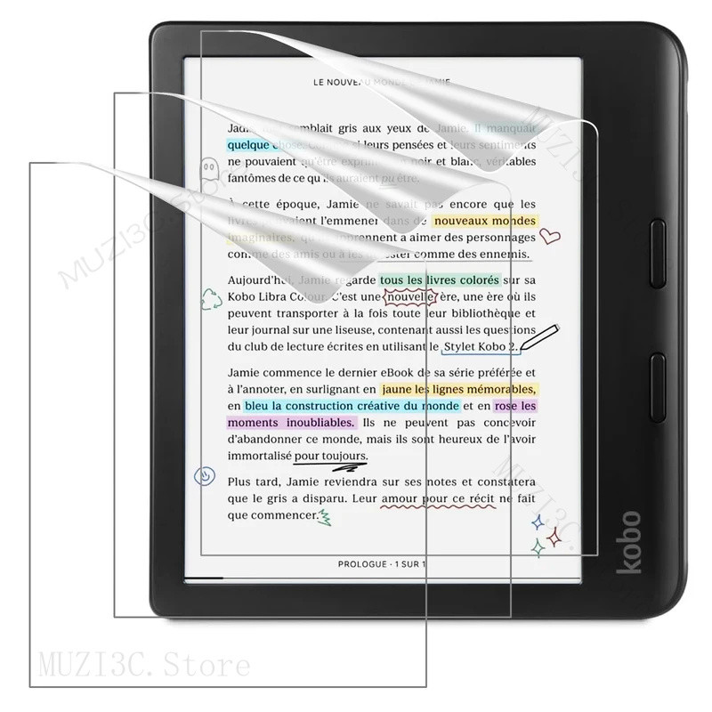 3 Gói Matte Bảo Vệ Màn Hình Cho Kobo Libra Màu 7 Inch 2024 / Kobo Libra 2 E-Reader 7 "N428 N418 Phim