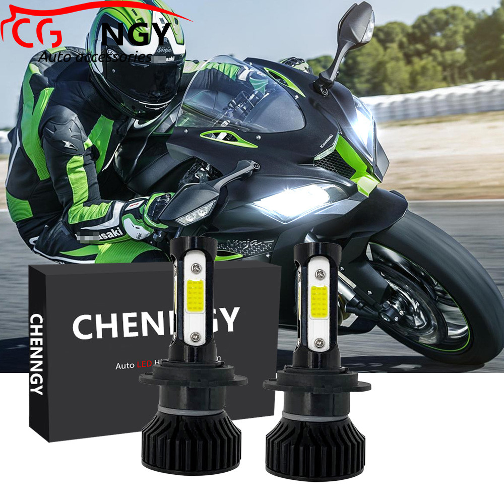 Dành Cho Kawasaki Ninja ZX10R ZX6R 2003 2004-2016 (Đèn Pha) - (1 Cặp) Đèn Pha LED 6000K Bộ Chuyển Đổ
