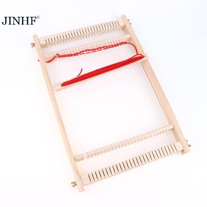 JINHF Gỗ Dệt Loom Set Cho Trẻ Em DIY Tấm Thảm Khung Huddle Bar Người Mới Bắt Đầu Thủ Công Handmade Q