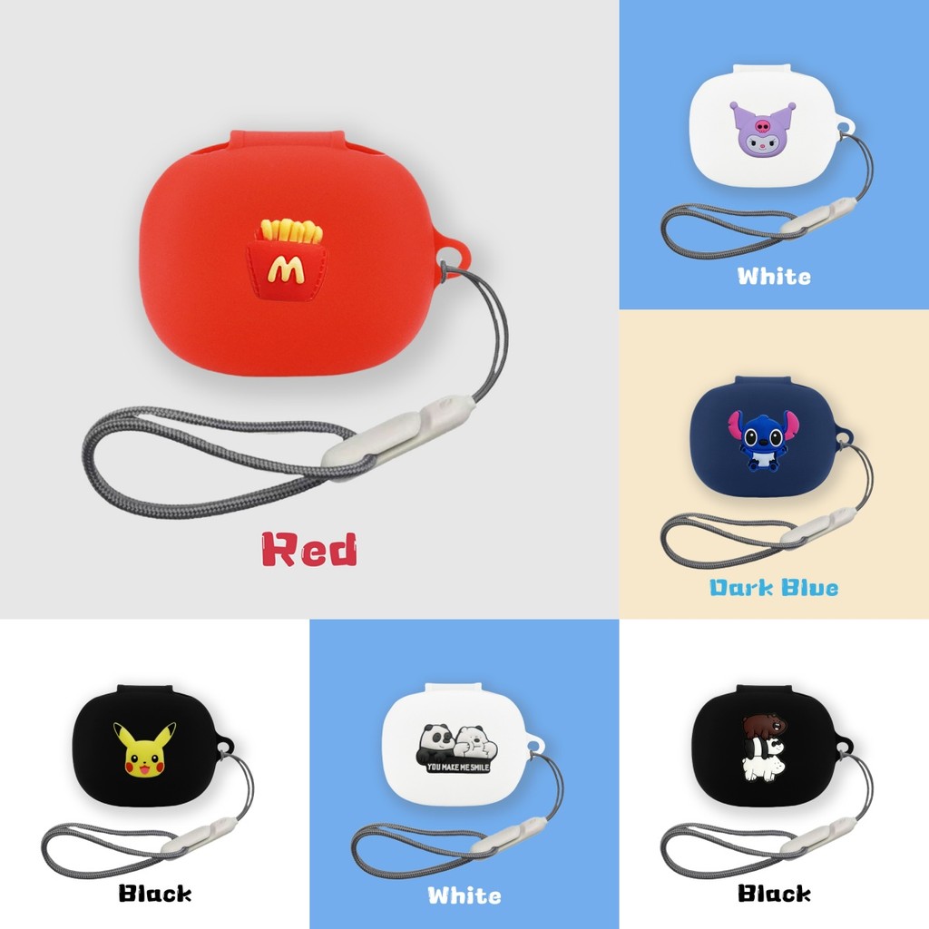 Suitable for B&O Beoplay EX Case Cute B&O Beoplay Eleven Cartoon Silicone Soft Case with Lanyard Pen