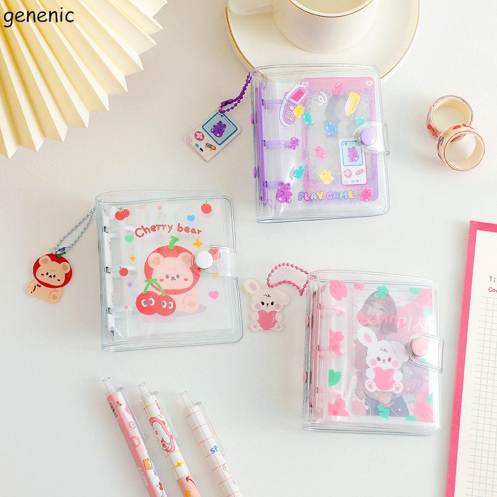 GENENIC Binder Notebook Kawaii Học Sinh Sổ Tay 3 Lỗ Mini Planner Binder Ring Notebook