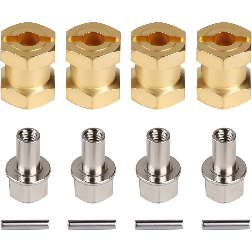 INJORA RC Hex Hub 12mm Đồng Bánh Xe Lục Giác Hub Nối Dài Bộ Chuyển Đổi Ổ Lục Giác Cho 1 / 10 RC Bánh