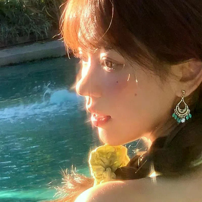 Bông tai tua rua thả nước Bông tai Bohemian Bông tai nữ