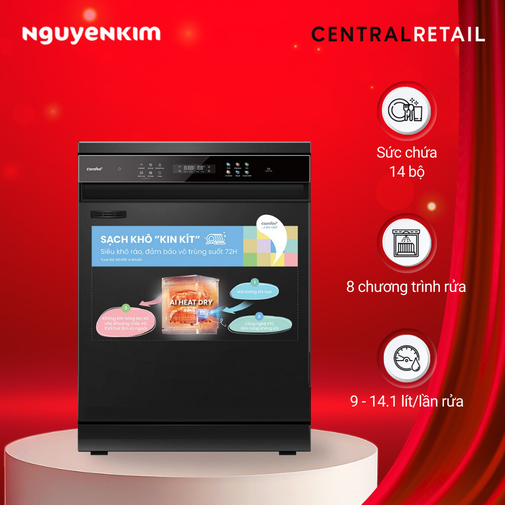Máy rửa chén độc lập Comfee CDWEF1401HB-W-VN