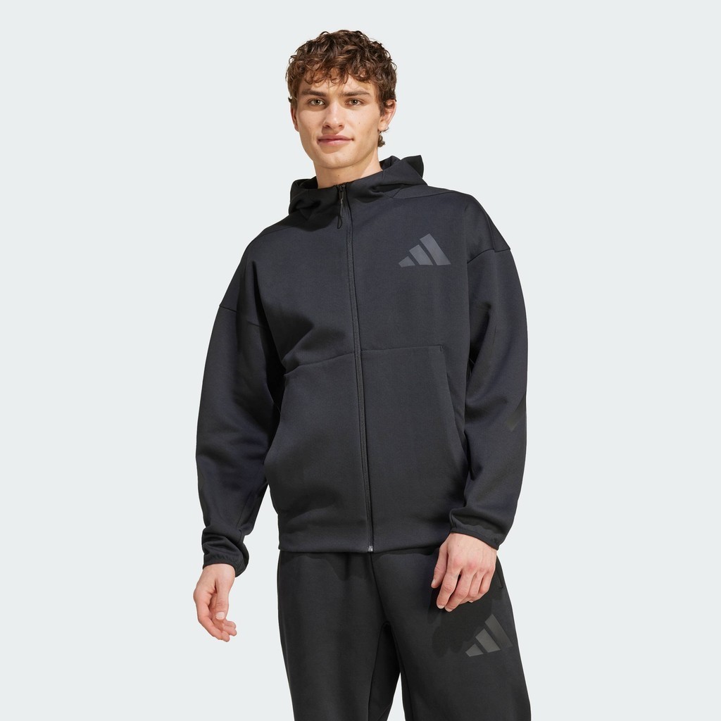 adidas Phong cách sống Áo Track Jacket Có Mũ Khóa Kéo Dọc Thân Z.N.E. Nam Đen JE7538