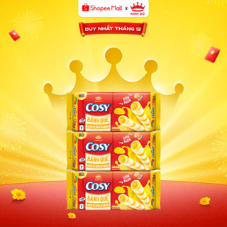   VC 15%  Bánh Quế Cosy Kem Vị Xoài Xí Muội Combo 3 Bánh X 117.6G 