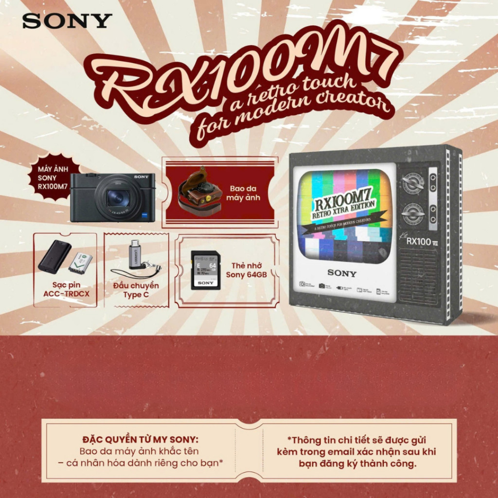 Bộ sản phẩm Sony Cybershot RX100 VII Retro Kit | Chính Hãng