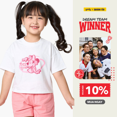 🔥🔥[SALE] Áo thun trẻ em YODY dáng croptop vải cotton thoáng mát GKTS25S264