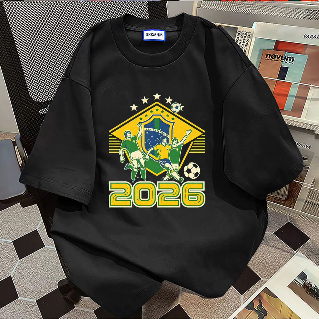 COD Áo thun ngắn tay nam - Áo thun World Cup Mỹ-Canada-Mexico,Áo thun Đội tuyển quốc gia Brazil, Áo 