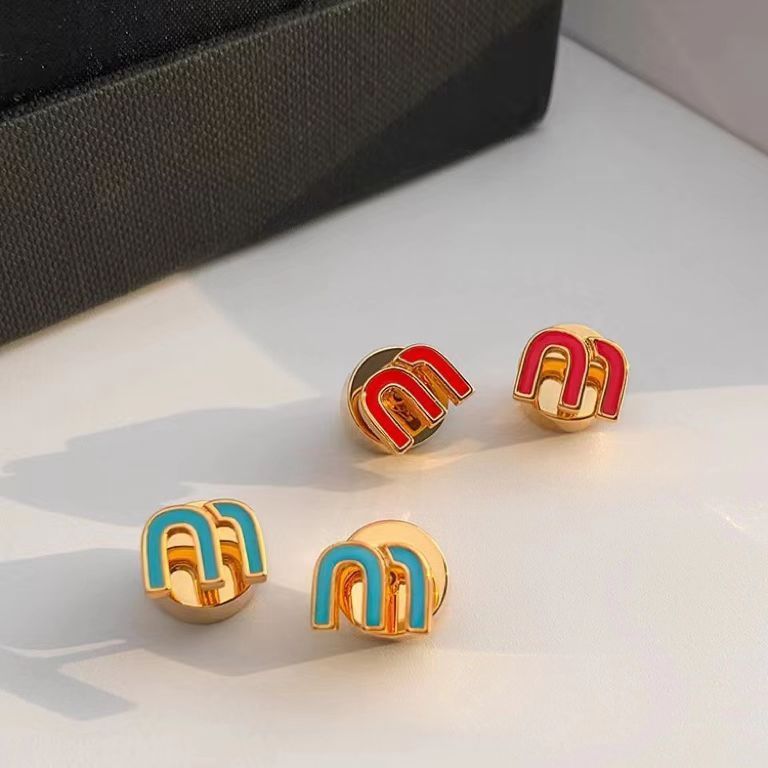 New Letter Earrings Enamel Colorful m Sweet and fashionable enamel earrings with a youthful charm