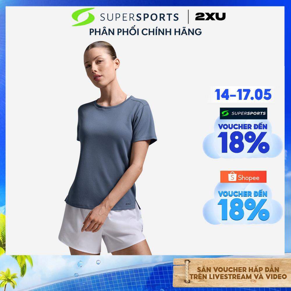 Áo Thun Nữ 2XU Aero Mesh - Xanh Dương - WR7419a-IND/INF