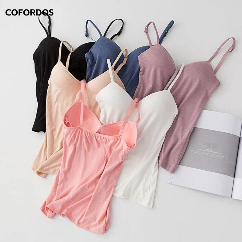COFORDOS Spaghetti Dây Đeo Áo Tank Top Nữ Bé Gái Modal Crop Top
