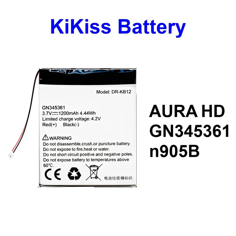Pin Nguồn điện đáng tin cậy GN345361 0-1500mAh Cho Kobo Aura Glo n905b e - Sách
