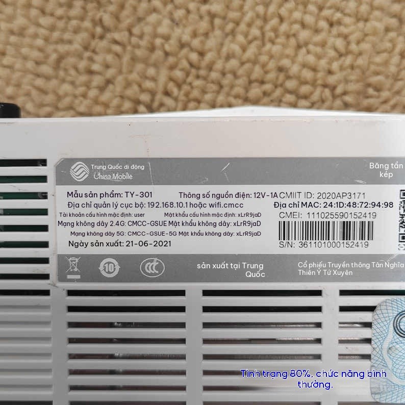 Bộ phát wifi 6 Router WiFi 6 Tianyi TY-301 AX1800 Mesh Gigabit hiệu năng mạnh mẽ, hỗ trợ Mesh, phát sóng ổn định hàng cũ | BigBuy360 - bigbuy360.vn