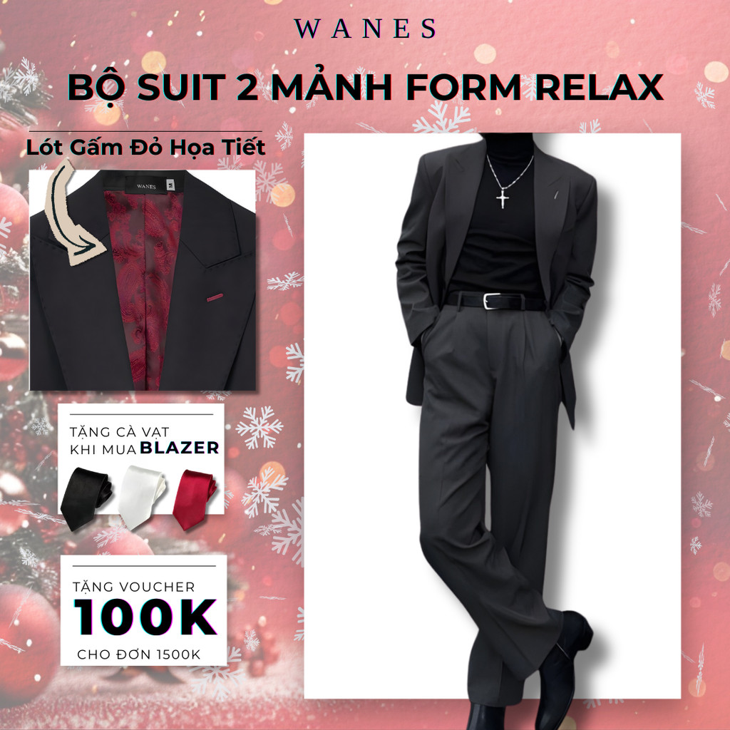 Bộ Suit 2 Mảnh Wanes x Athena | Personality Reflection Suit Nam Nữ- Wool Ý Xước Phay- Form Relax