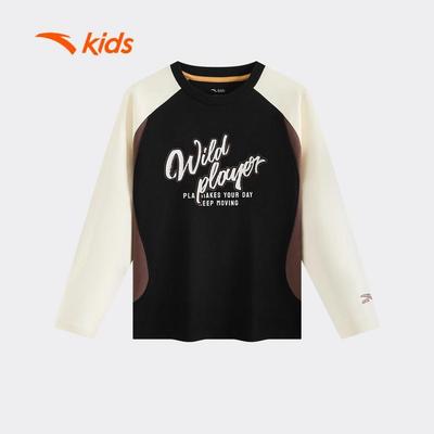 ANTA Kids Áo Phông Dài Tay Thời Trang Bé Trai 3525C8402. Thoáng Khí, Mềm Nhẹ, Thoải Mái Vận Động