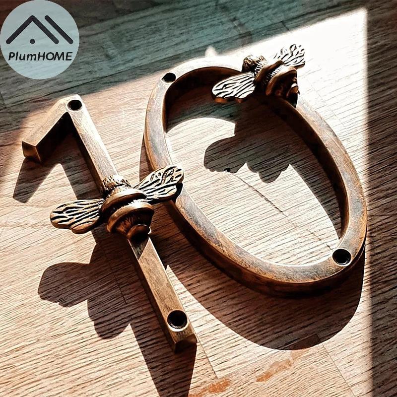 PlumHOME Bee House Số Ký Đồng Bee House Số Kim Loại Hàng Thủ Công Cửa Hiện Đại Ký Số Biển Hiệu Mảng 