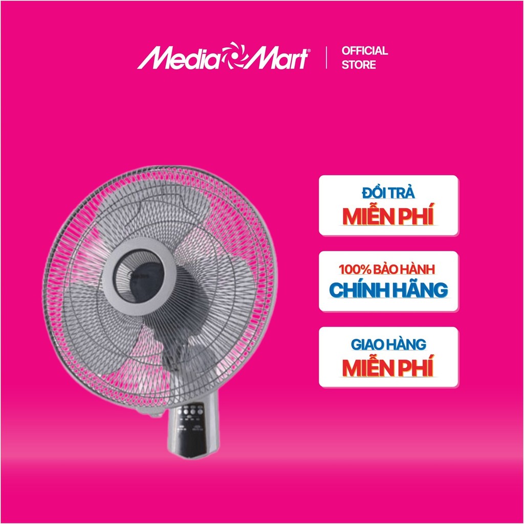 [MEDIAMART] - Quạt treo tường Midea FW40-7JR- Có điều khiển - FREESHIP,Bảo hànhchínhhãng