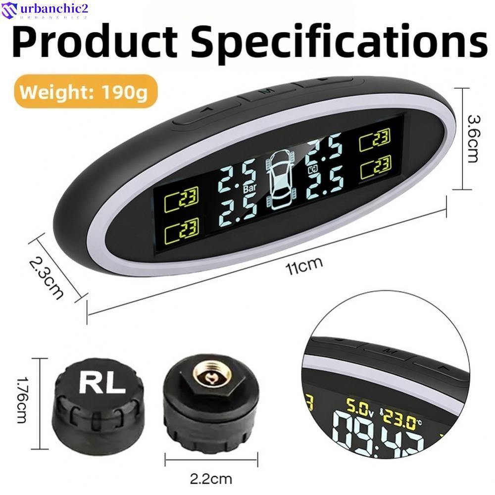 TPMS Wireless Tire Pressure Monitor System Battery Powered with 5 Volt USB Power