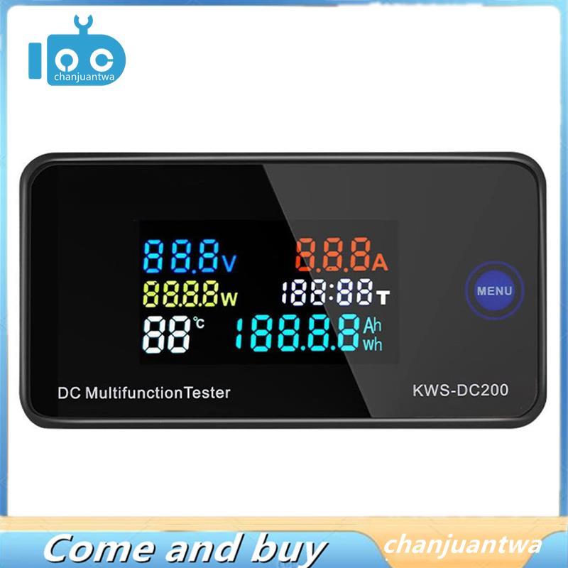 Đồng hồ vạn năng Dc DC200 KWS 100A Màn hình LCD Vôn kế kỹ thuật số Ampe kế Công suất Không có pin