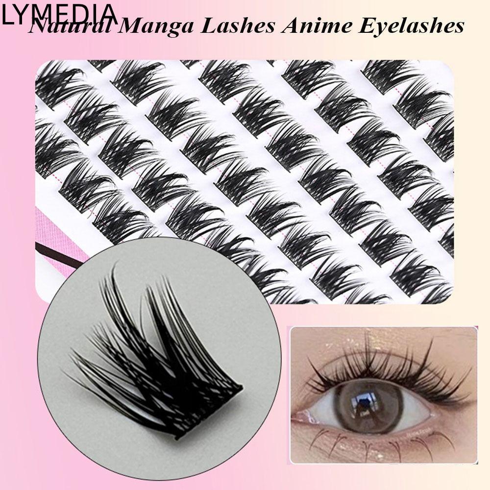 Lông mi giả LYMEDIA, Lông mi Manga tự nhiên 6-15mm DIY, Đen / Nâu Dung tích lớn 10 hàng Lông mi Anim