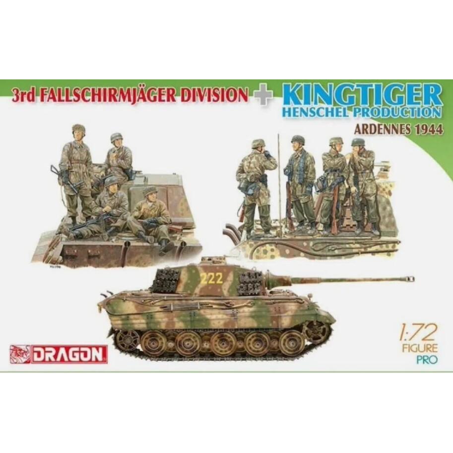 DRAGON 7400 1 / 72 Sư đoàn Fallschirmjager thứ 3 + Sản xuất Kingtiger Henschel