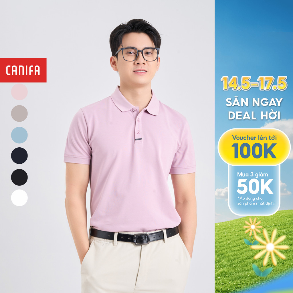 Áo polo nam CANIFA cổ bẻ cộc tay 8TP25A002