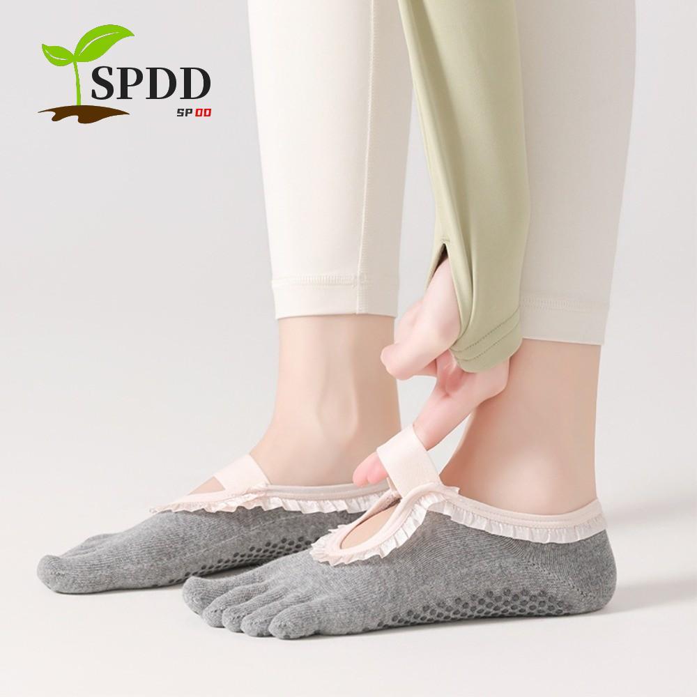 SPDD Five Toes Pilates Sock, Đáy Silicon Grip Mềm Mắt Cá Chân Chân, Xếp Ly Chống Trơn Trượt Thuyền T