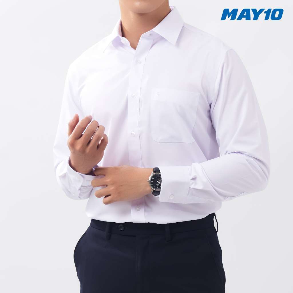 Áo sơ mi nam dài tay màu trắng May 10 mã AT049
