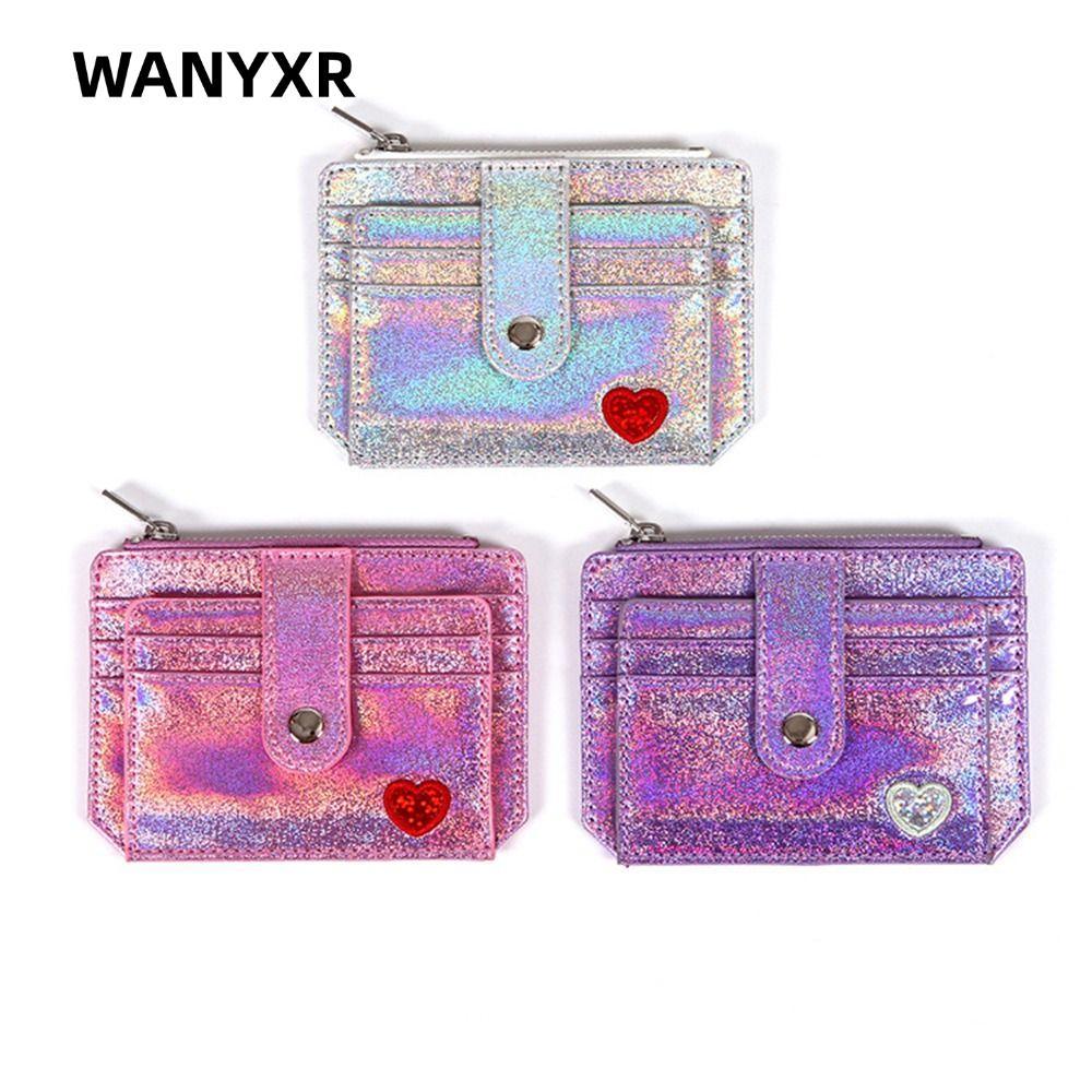WANYXR Slim Wallet Sequins Thẻ ID mini đa thẻ