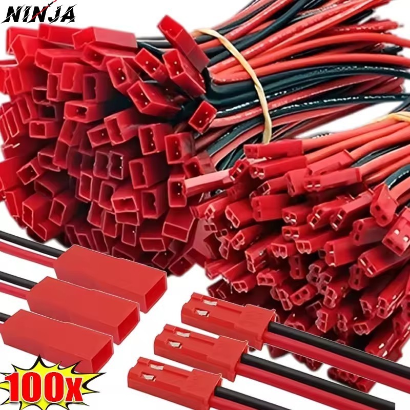 20-100 Cái Đầu Nối Phích Cắm JST - 2 Pin Nam Nữ Đầu Nối - Dây Cáp Siêu Mịn Dây Đèn LED - RC Đồ Chơi 