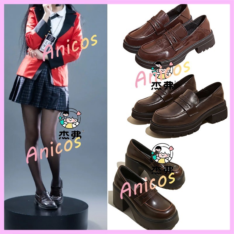 Kakegurui Yumeko Jabami Cosplay Giày Anime Cao Gót Đồng Phục Thời Trang