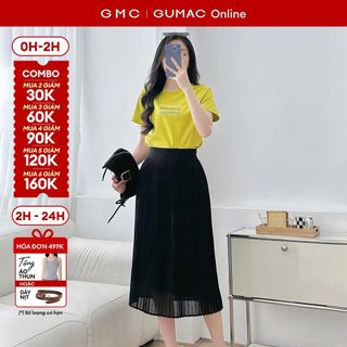  Chân váy nữ kiểu dập ly dáng suông A thời trang GUMAC LVF0821 