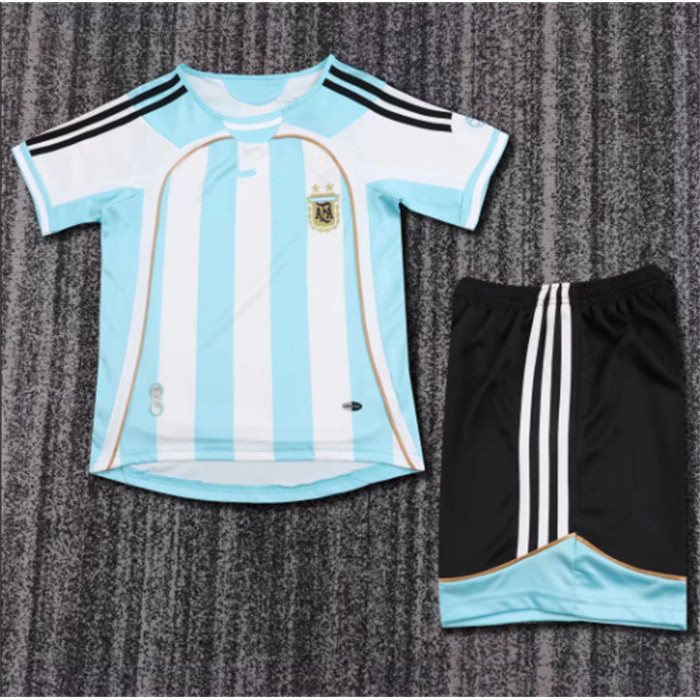 Áo Bóng Đá Retro Argentina 2006 Dành Cho Trẻ Em - Size Từ 16 Đến 28