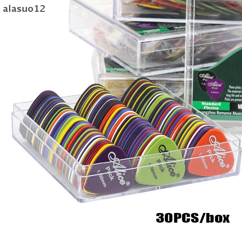 [alasuo12] 30 Chiếc Acoustic Electri Alice Guitar Bass Pick Chống Trơn Trượt Đen Trắng Trung Gian Ch