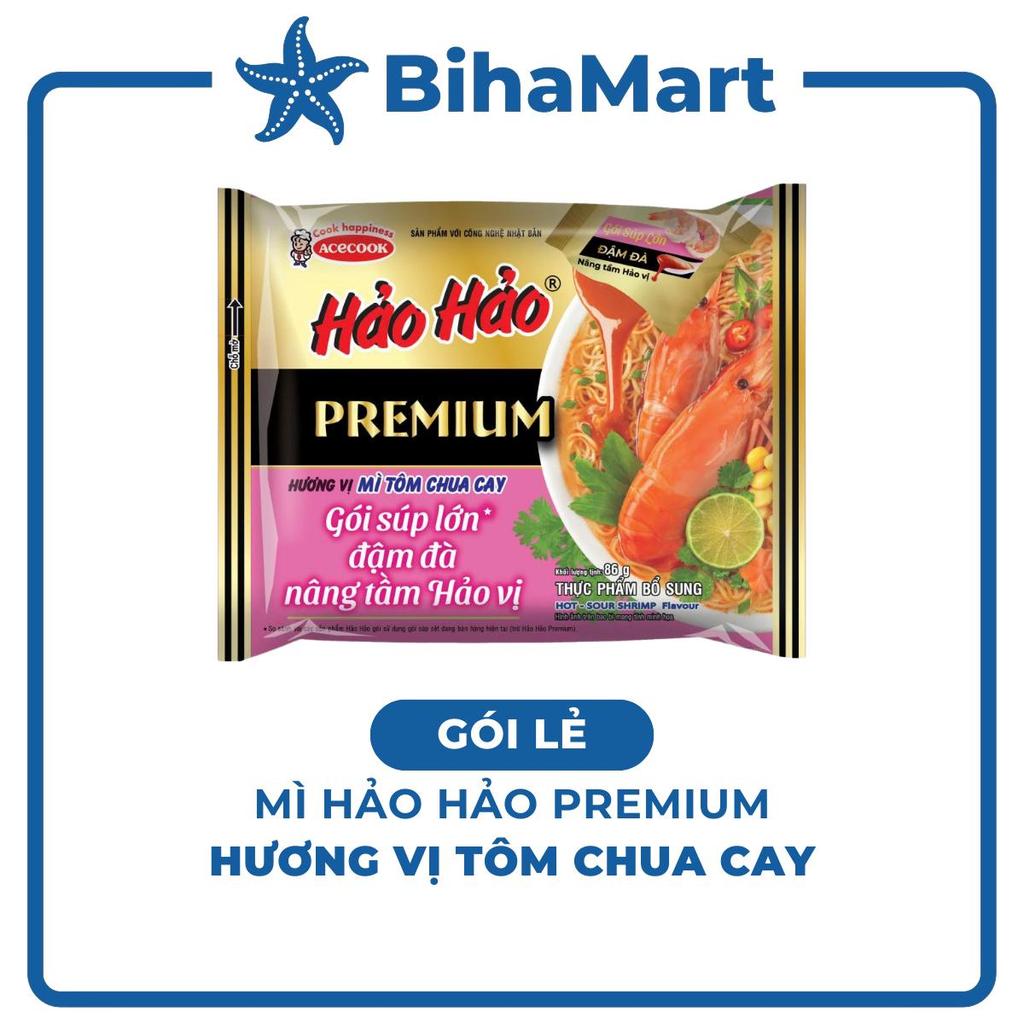 [GÓI LẺ] - ACECOOK - Mì Hảo Hảo Premium hương vị Tôm chua cay, Mì tôm chua cay Hảo Hảo, Mì ăn liền H