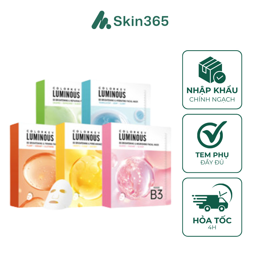 [COMBO] 10 Miếng Mặt Nạ Colorkey Luminous B3 Facial Mask 30mL