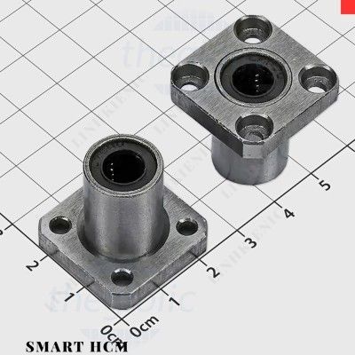 LMK8UU Bi Trượt, Con Trượt Mặt Bích Vuông Lỗ Trục 8mm, Đường Kính Ngoài 15mm, Dài 24mm Smart. HCM Ci