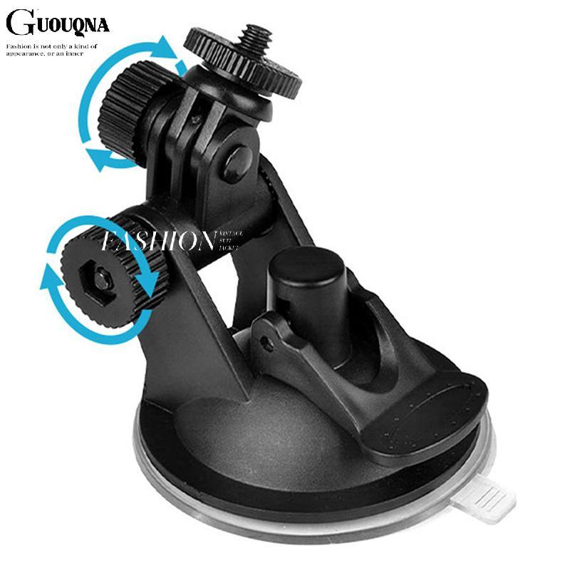 GUOUQNA Camera Hành Động Mini Hút Cốc Giá Đỡ Kính Chắn Gió Ô Tô Giá Đỡ Camera Adapter Xoay 360 Độ Go