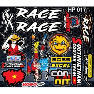 COMBO TEM DÁN XE ĐIỆN HÌNH LUFY,RACE,SUOTHVIETNAM CỰC CHẤT.......