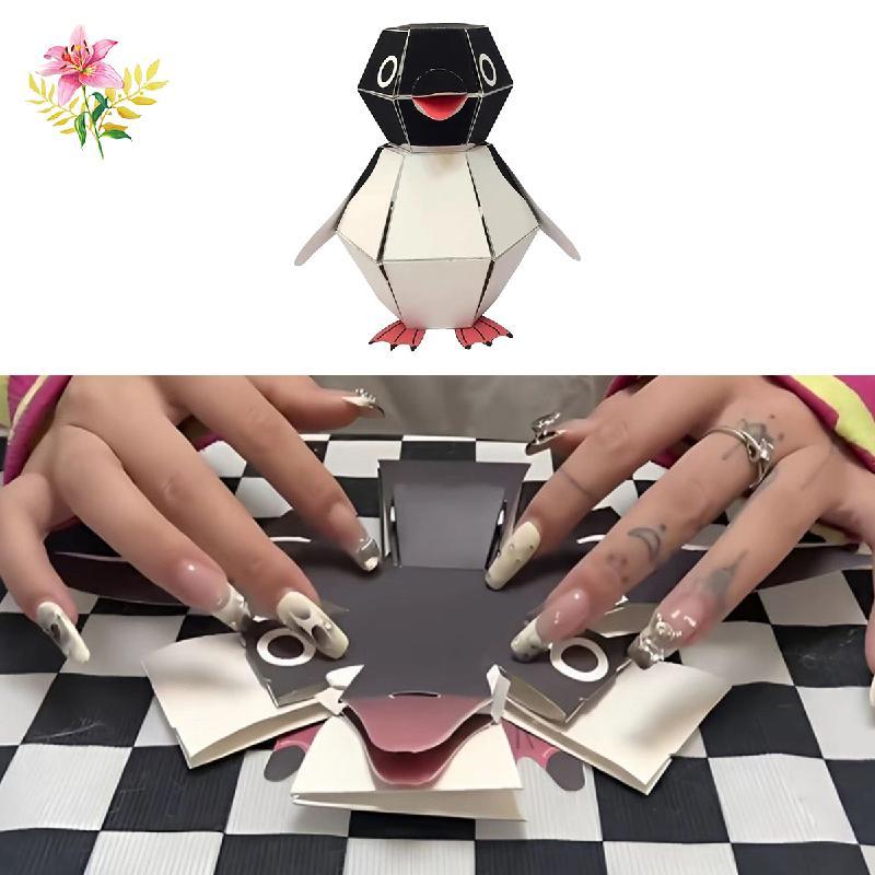 Bouncy Penguin Craft Kit, Bouncy Penguin Craft Kit, Origami Jumping Penguin, DIY Craft Kit, Penguin 