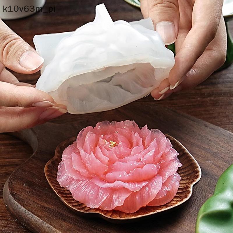 kv Peony Candle Silicone Mold Rose Cake Chocolate Silicone Mold Soap Mold Valentine'S Day Gift Rose 