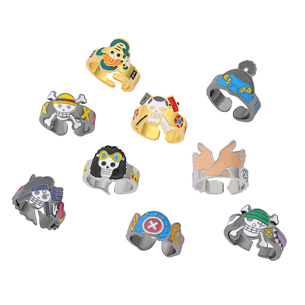 Anime One Piece Mũ Rơm Cướp Biển Nhẫn Luffy Sauron Sanji Nami Robin Chopper cos Nhẫn [cxW]